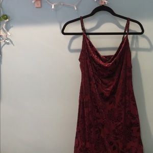Long dark red dress